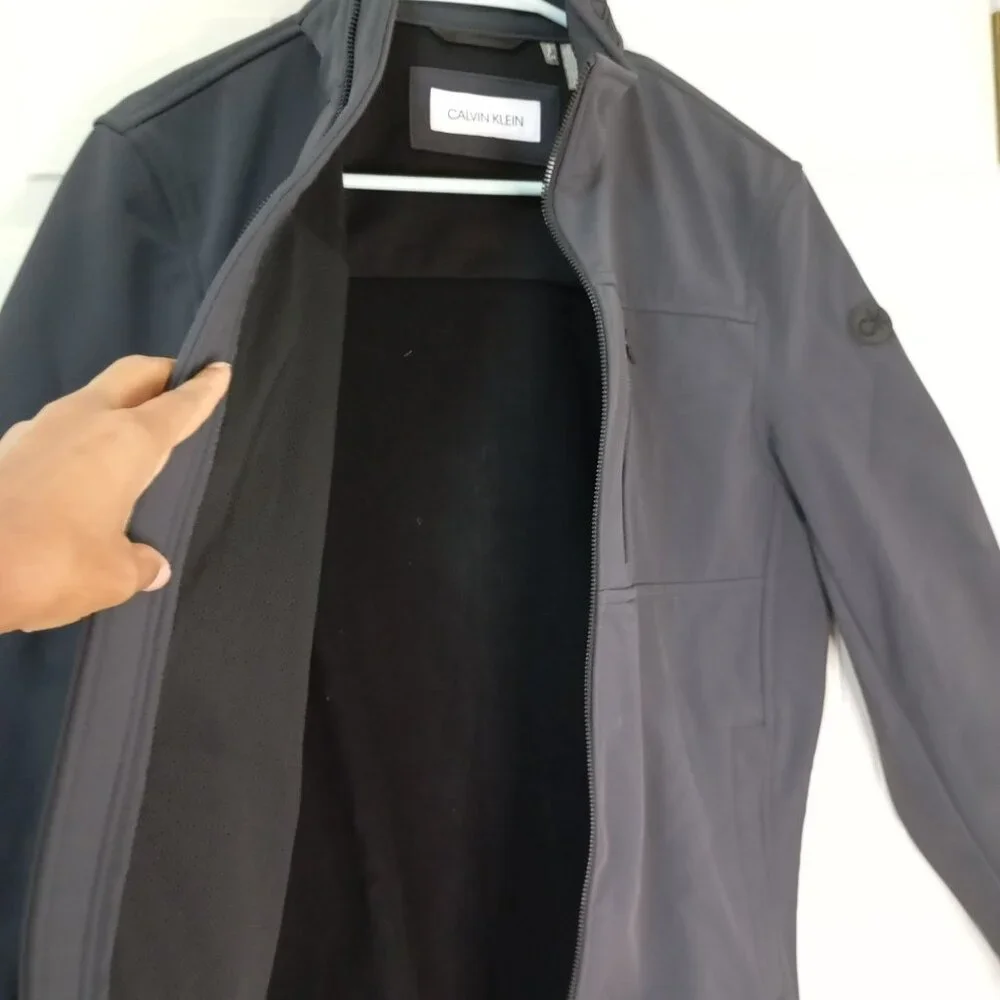 Calvin Klein Mens Gray Softshell Jacket S